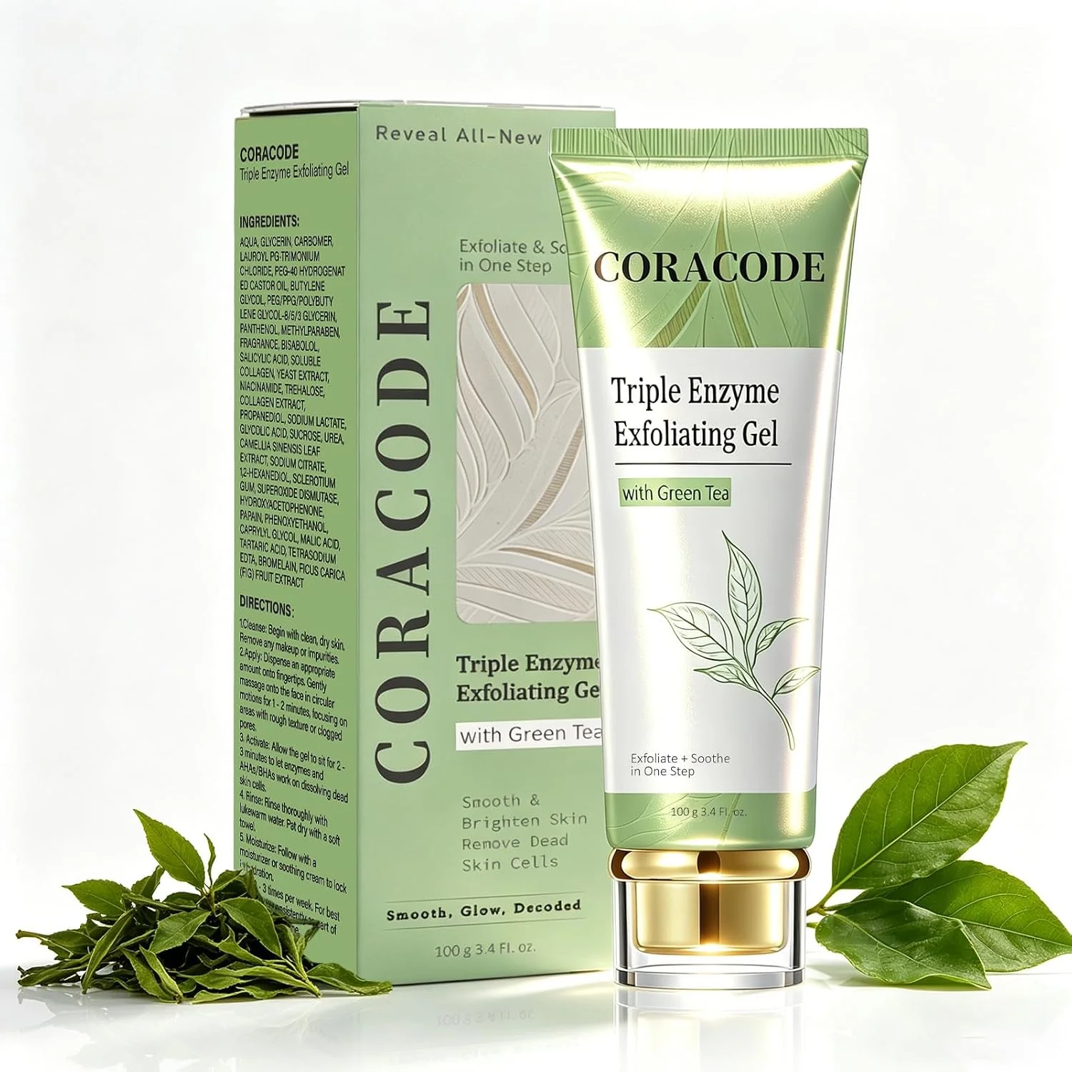 CORACODE Triple Enzyme Exfoliating Gel with Green Tea ( PACKOF 2 )
